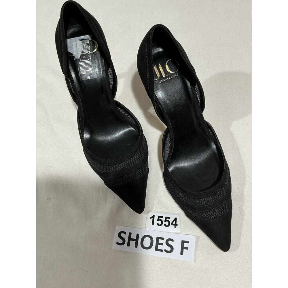 Woman’s Jlo Slip On Black Pointed Toe High Heel Pumps 7m